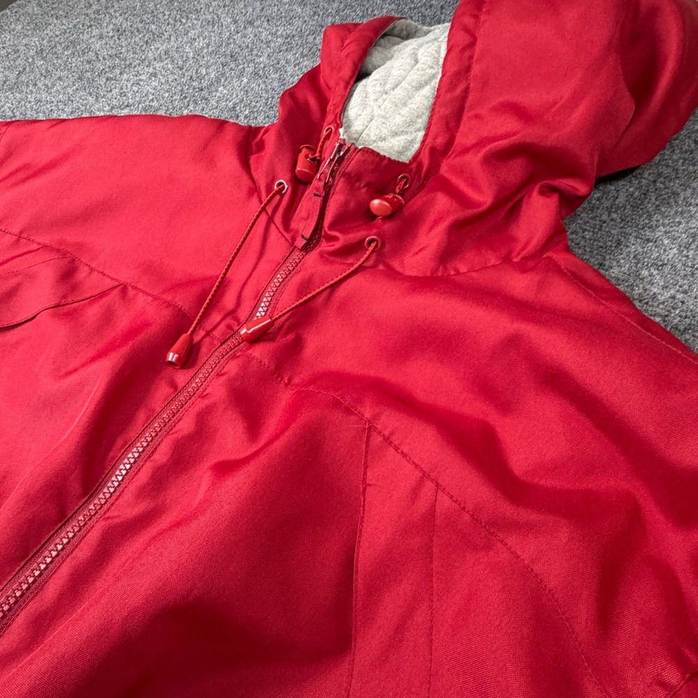 VTG RedHead Men Size XL Hooded Full Zip Jacket Red Jersey Lined Windbreaker Coat
